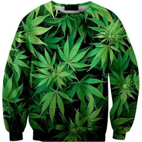 Green Canna- Leaf Sweatshirt Set