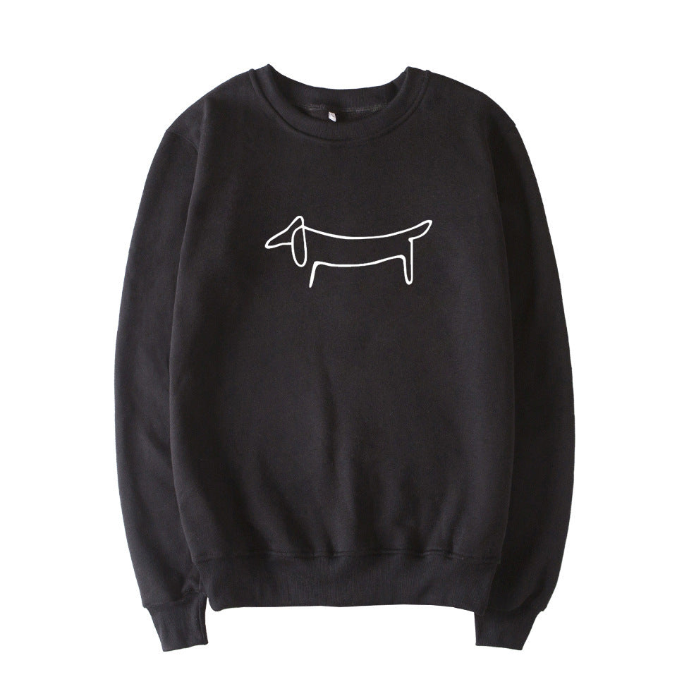 Picasso Dachshund Doodle Plush Crew neck Sweatshirt