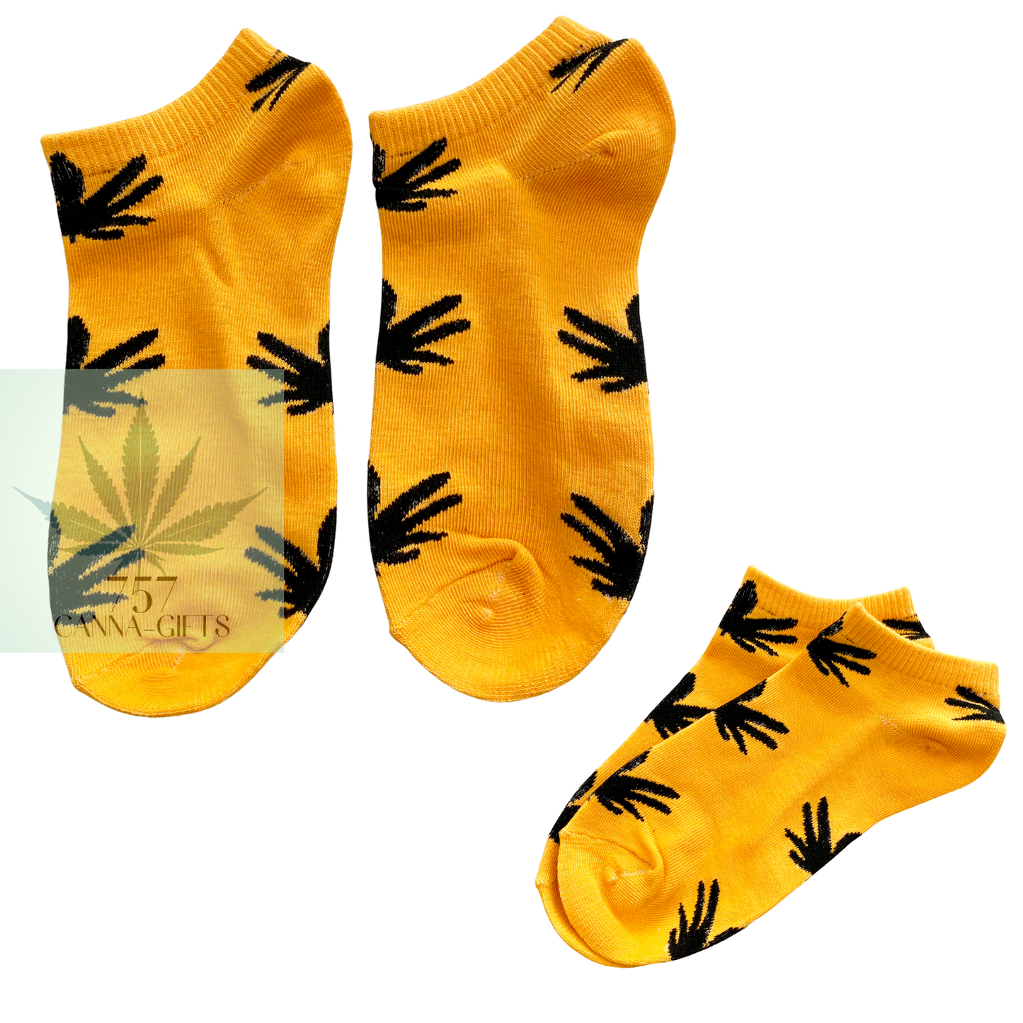 757 Cannagifts Pot Leaf Socks- Crew length, super soft, and fun