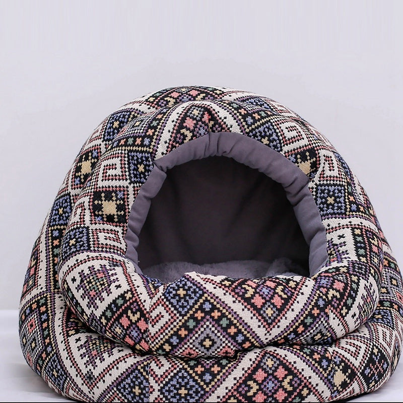 Plush Cuddle Cave Dog Bed