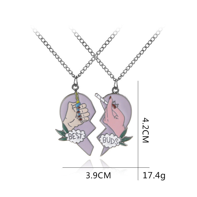 Two-Petal Love Cigarette Lighter Alloy Dripping Necklace