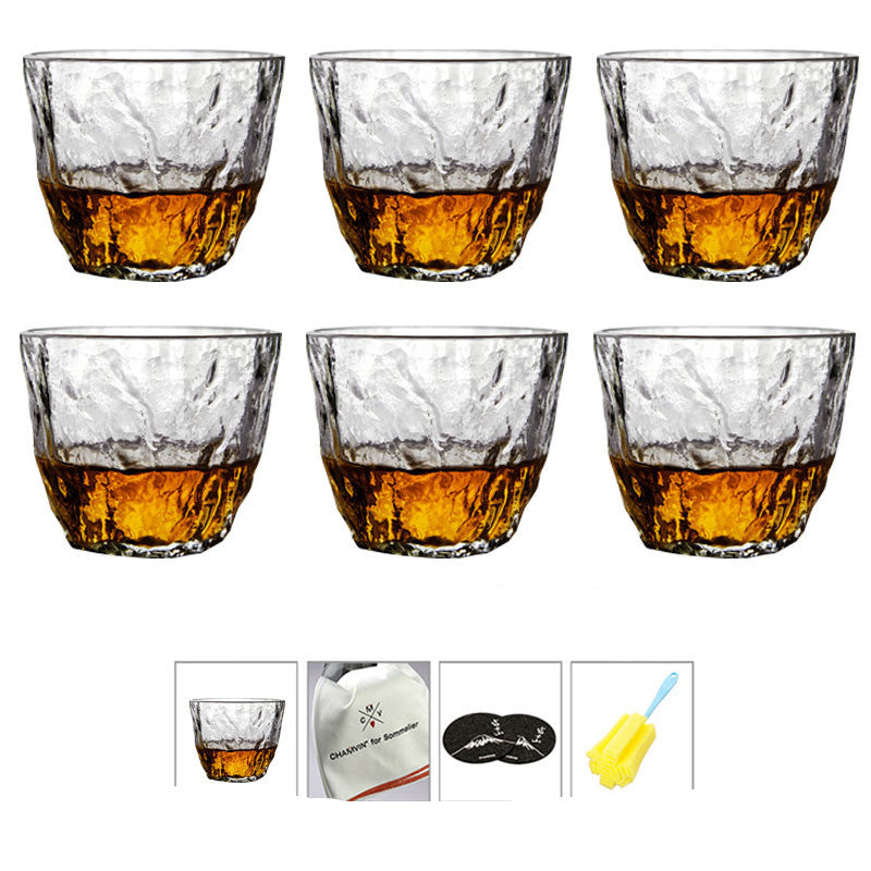 Rock Hammer Pattern Crystal Whisky Glasses