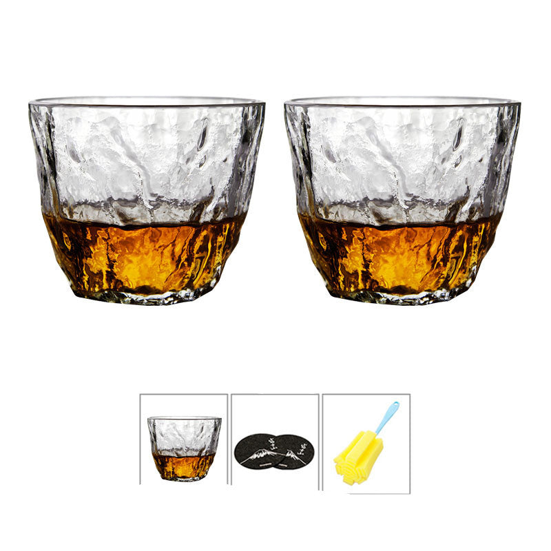 Rock Hammer Pattern Crystal Whisky Glasses