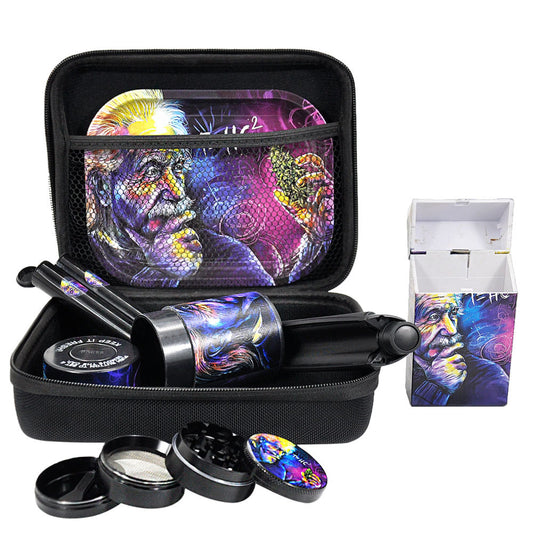 All-in-One Session Kit- Grinder, Tray, Stash Jar, Blunt Tubes, Cig Case and Travel Case