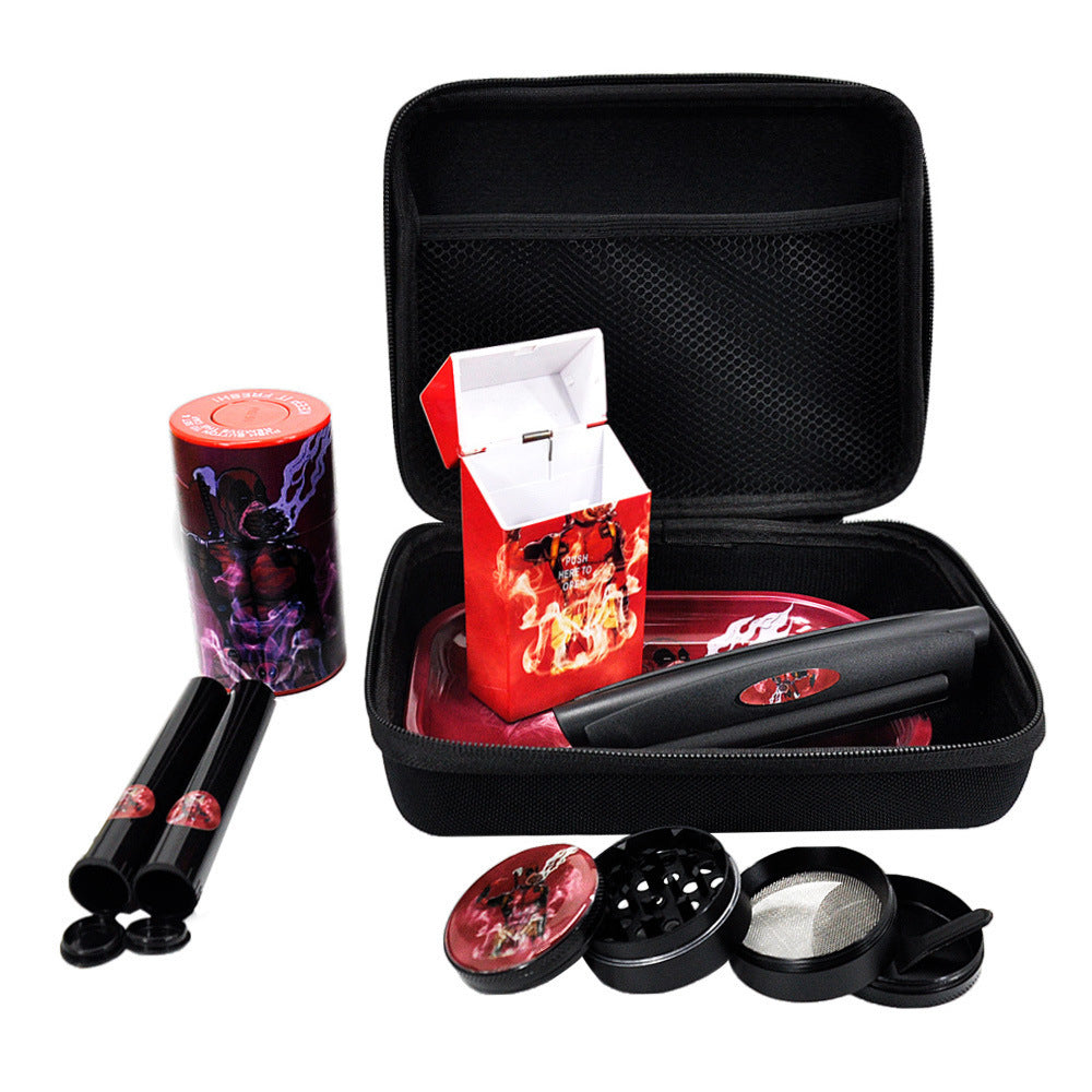 All-in-One Session Kit- Grinder, Tray, Stash Jar, Blunt Tubes, Cig Case and Travel Case