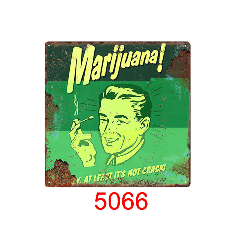 Various Canna-Themed Tin Signs for your bar, man cave, or garage