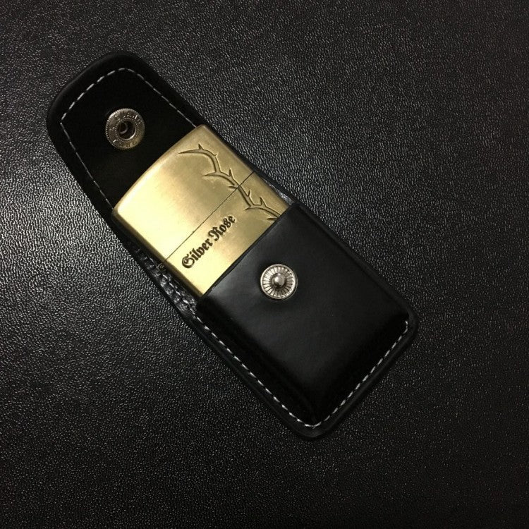 Black Zippo-Style Leather Lighter Holster