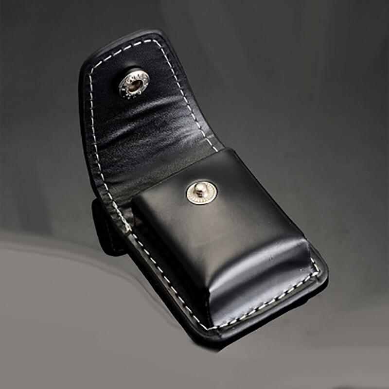 Black Zippo-Style Leather Lighter Holster