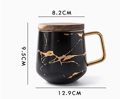 Gold Crackle Ceramic Large Coffee Mug