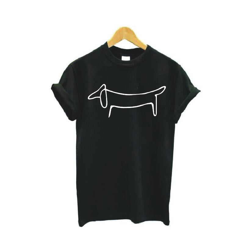 Women's Picasso's Dachshund Sketch T-Shirt