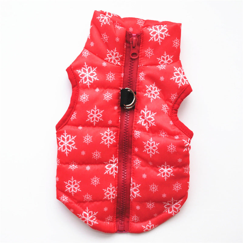 Retro Color-block Puffer Vest for Dogs