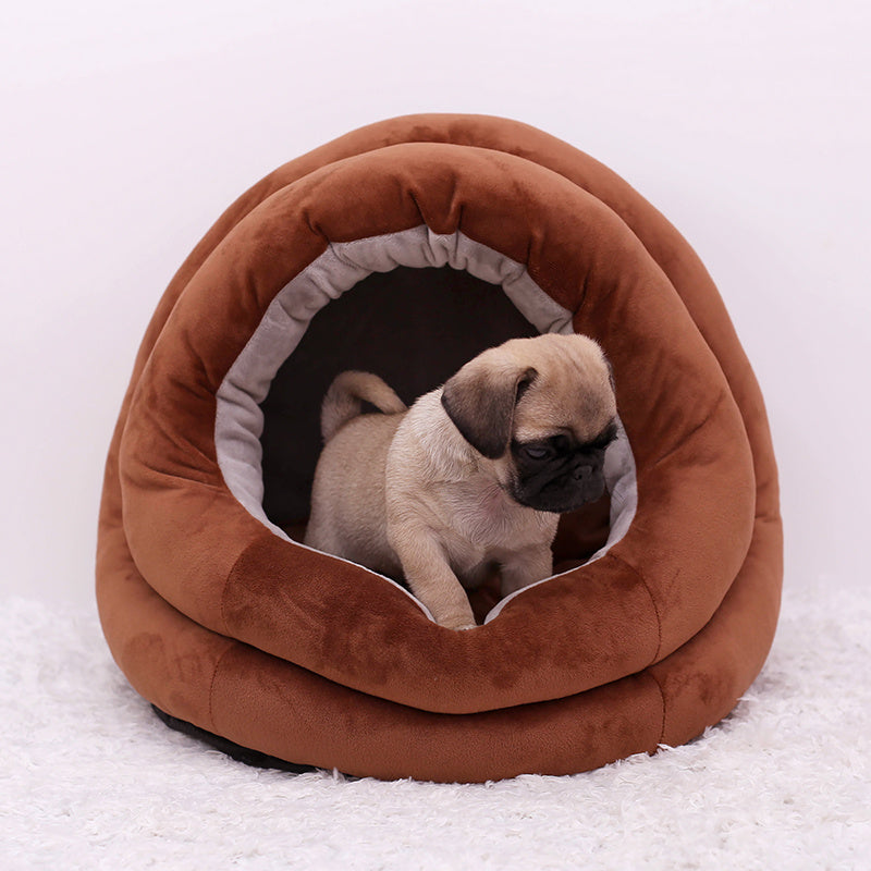 Plush Cuddle Cave Dog Bed