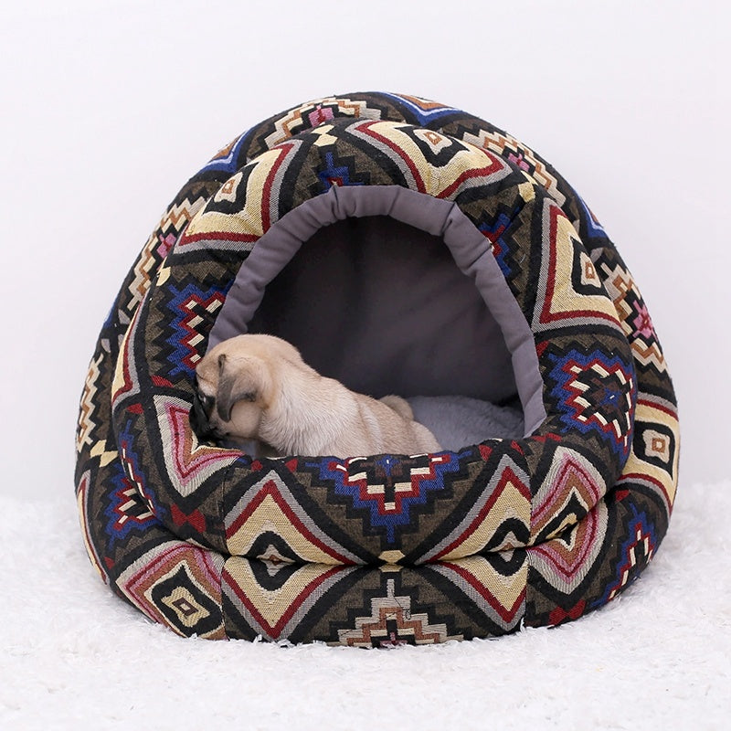 Plush Cuddle Cave Dog Bed