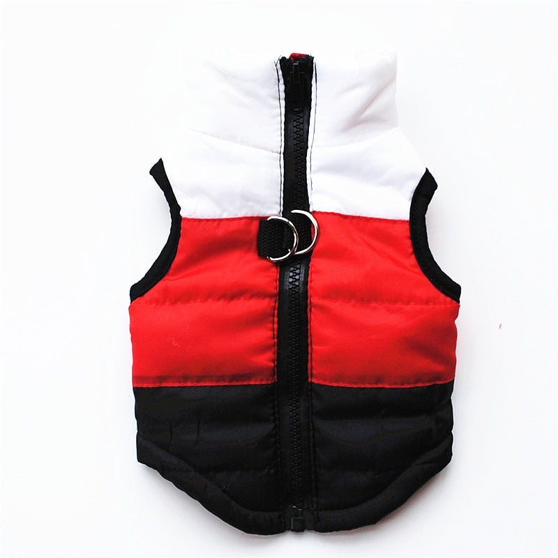 Retro Color-block Puffer Vest for Dogs