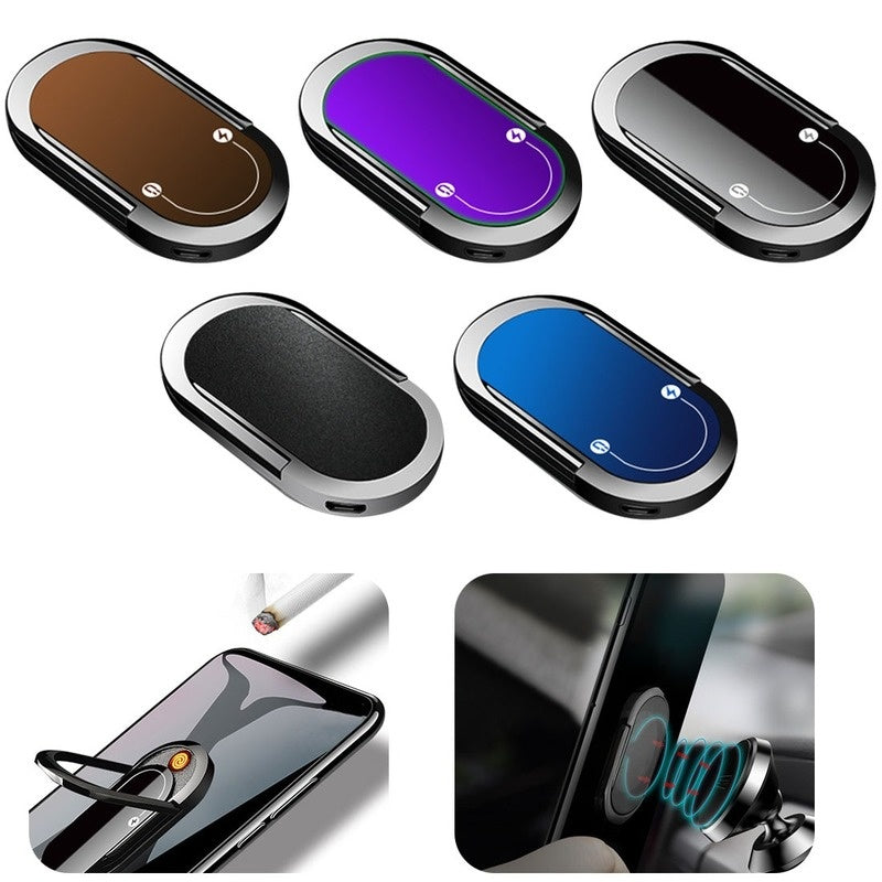 2 In 1 Portable USB Plasma Lighter & Multi-function Phone Holder