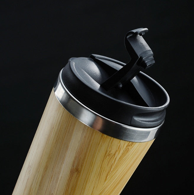 Bamboo and Stainless Steel Travel Coffee Cup