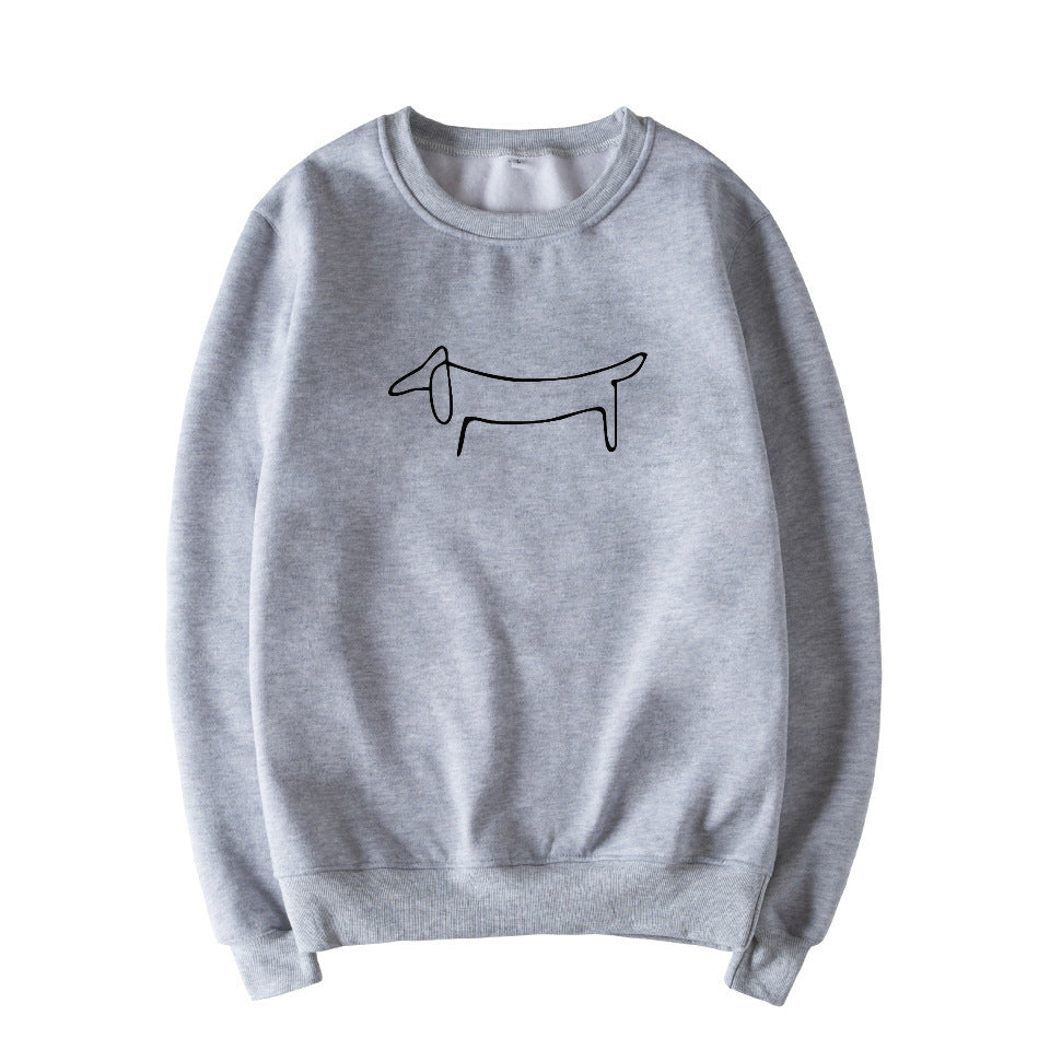 Picasso Dachshund Doodle Plush Crew neck Sweatshirt