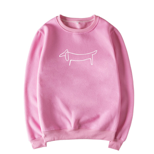 Picasso Dachshund Doodle Plush Crew neck Sweatshirt