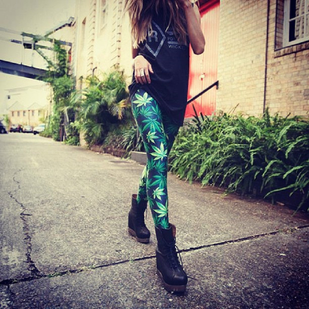 Canna Leaf Print Leggings