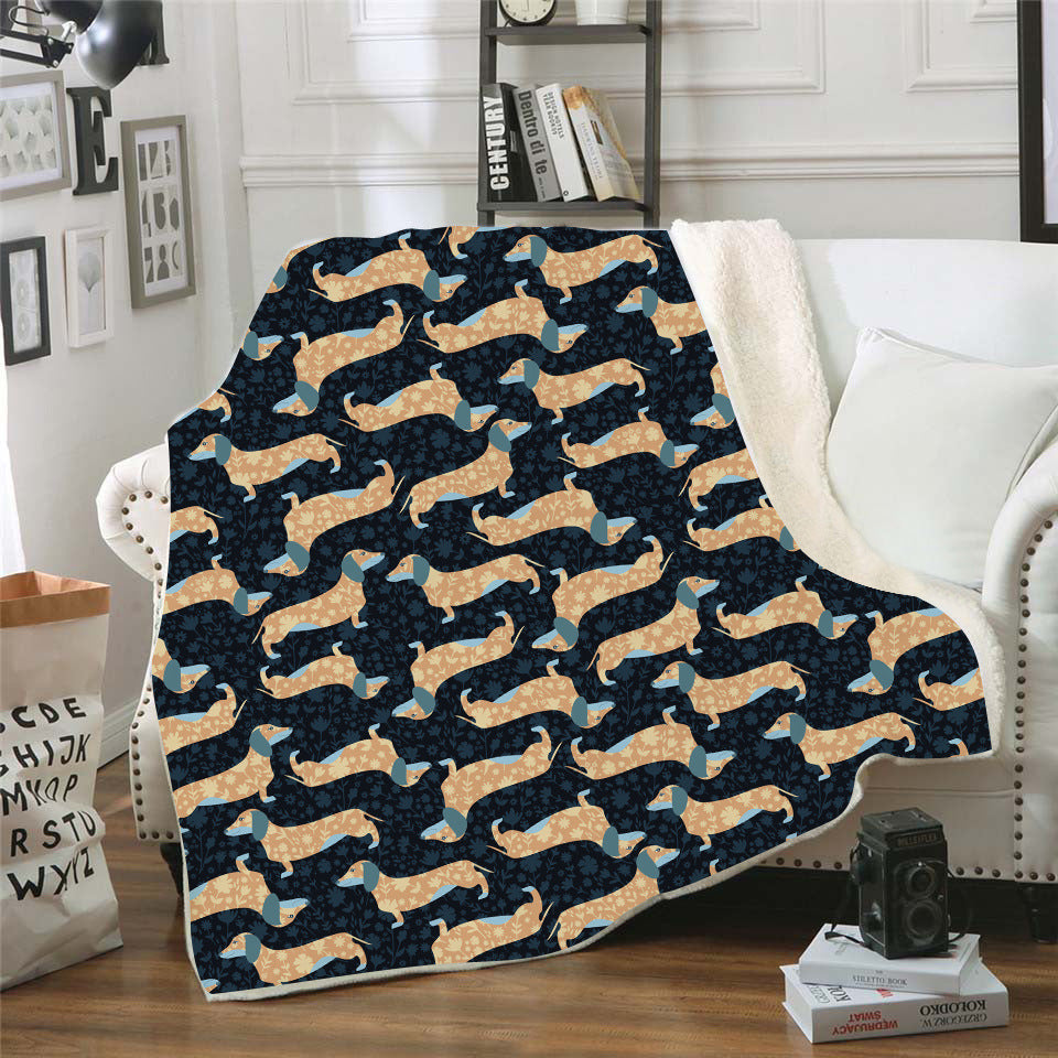 All Season Blanket with Cute Dachshund Print