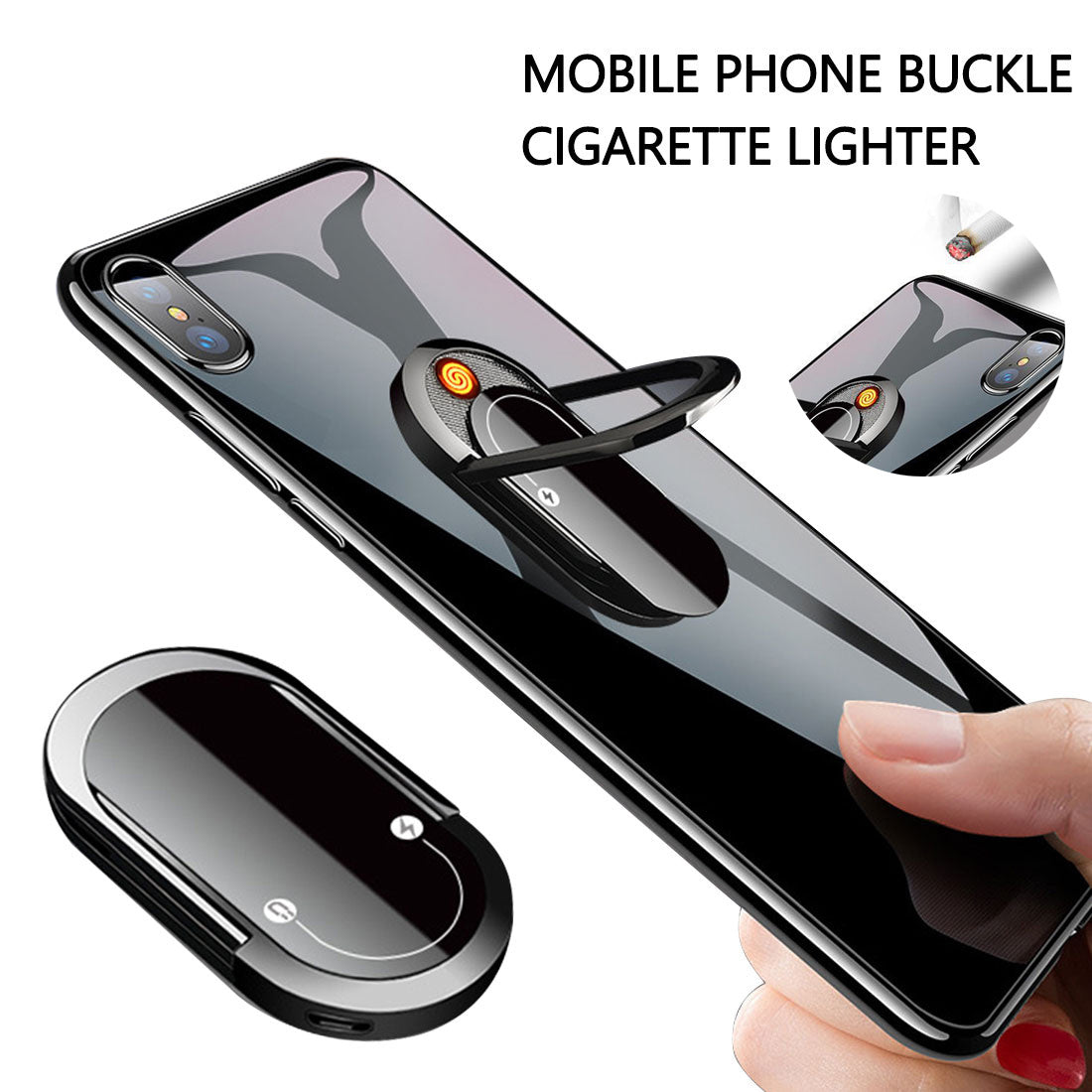 2 In 1 Portable USB Plasma Lighter & Multi-function Phone Holder