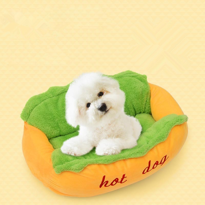 Hot Dog Bun-Shaped Dog Bed- Perfect for Dachshunds!