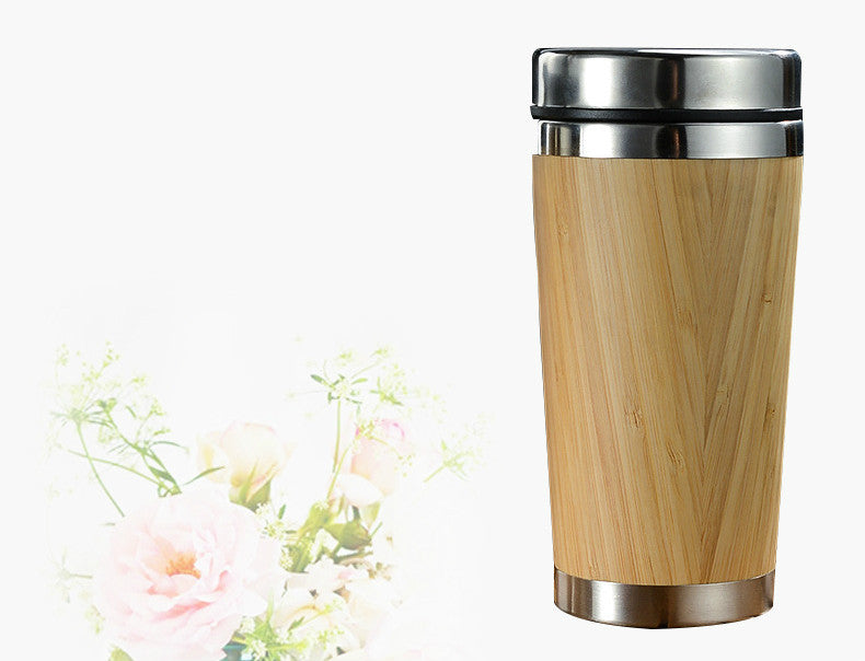 Bamboo and Stainless Steel Travel Coffee Cup