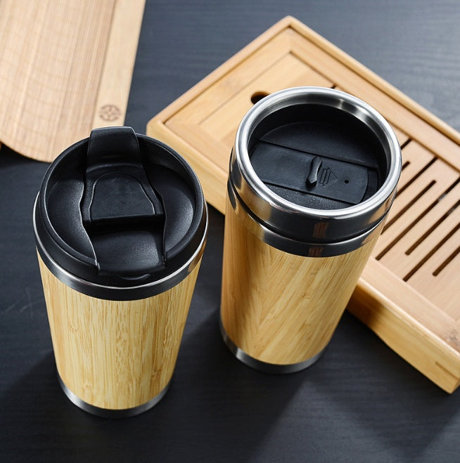 Bamboo and Stainless Steel Travel Coffee Cup