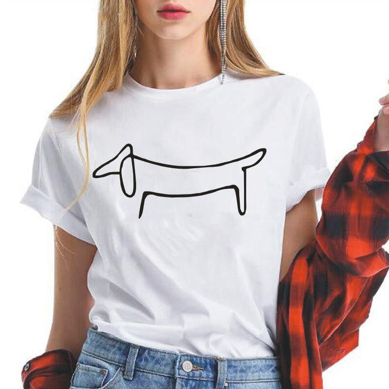 Women's Picasso's Dachshund Sketch T-Shirt