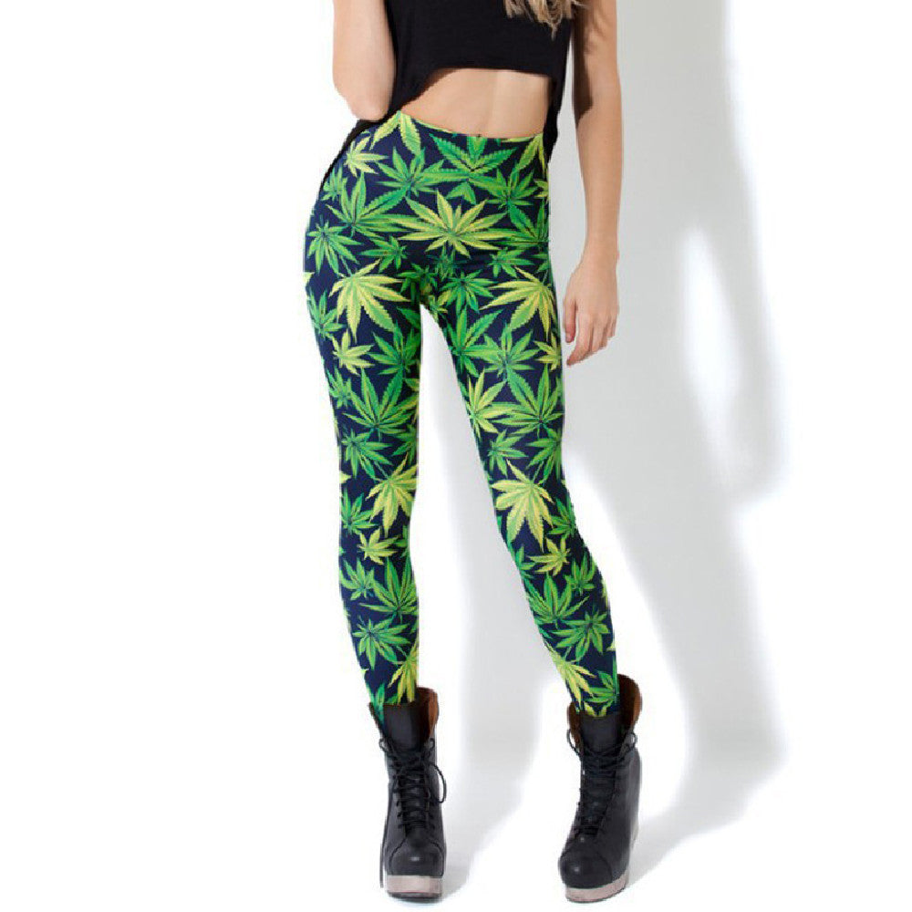 Canna Leaf Print Leggings