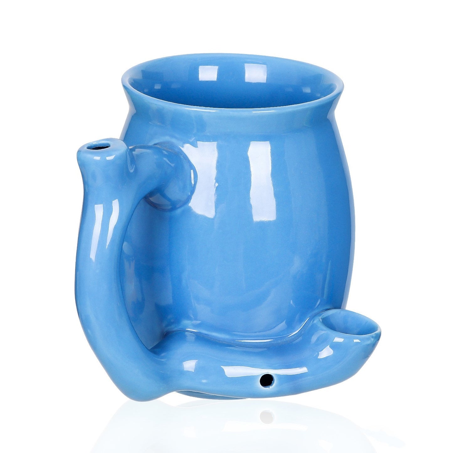 Small Blue Ceramic Wake and Bake Coffee Mug