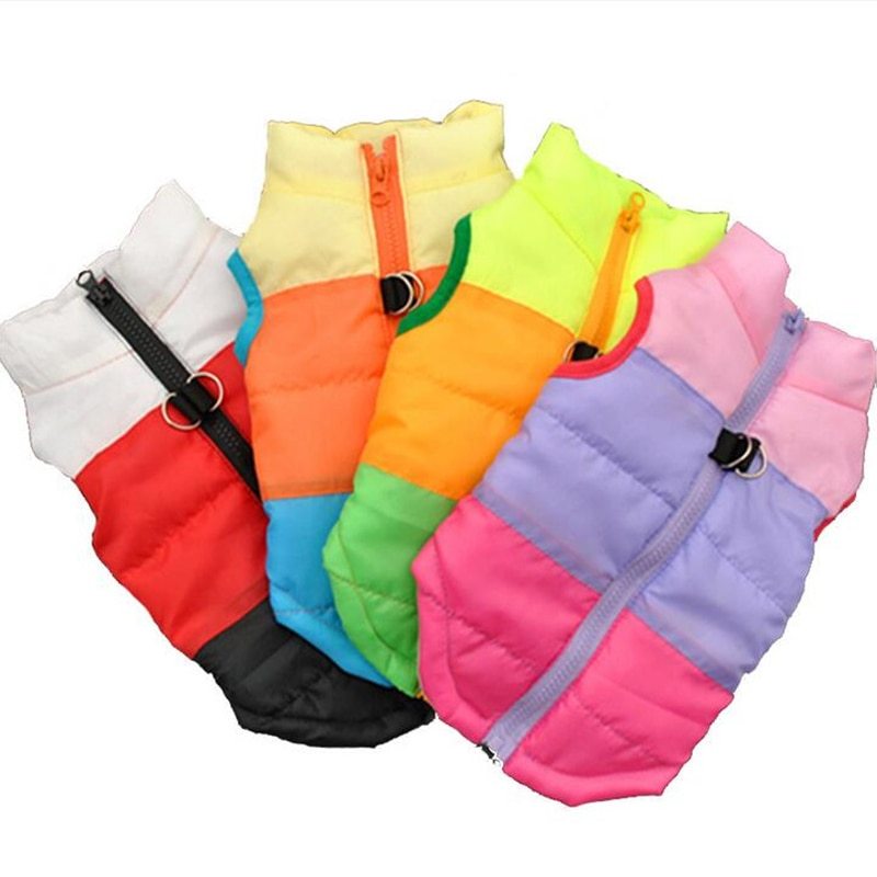 Retro Color-block Puffer Vest for Dogs