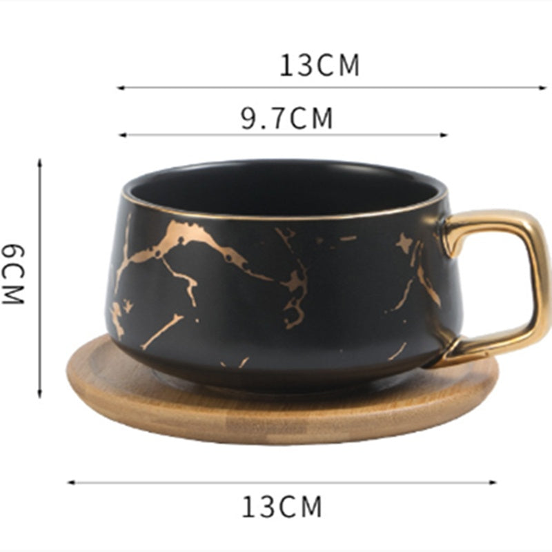 Gold Crackle Ceramic Large Coffee Mug