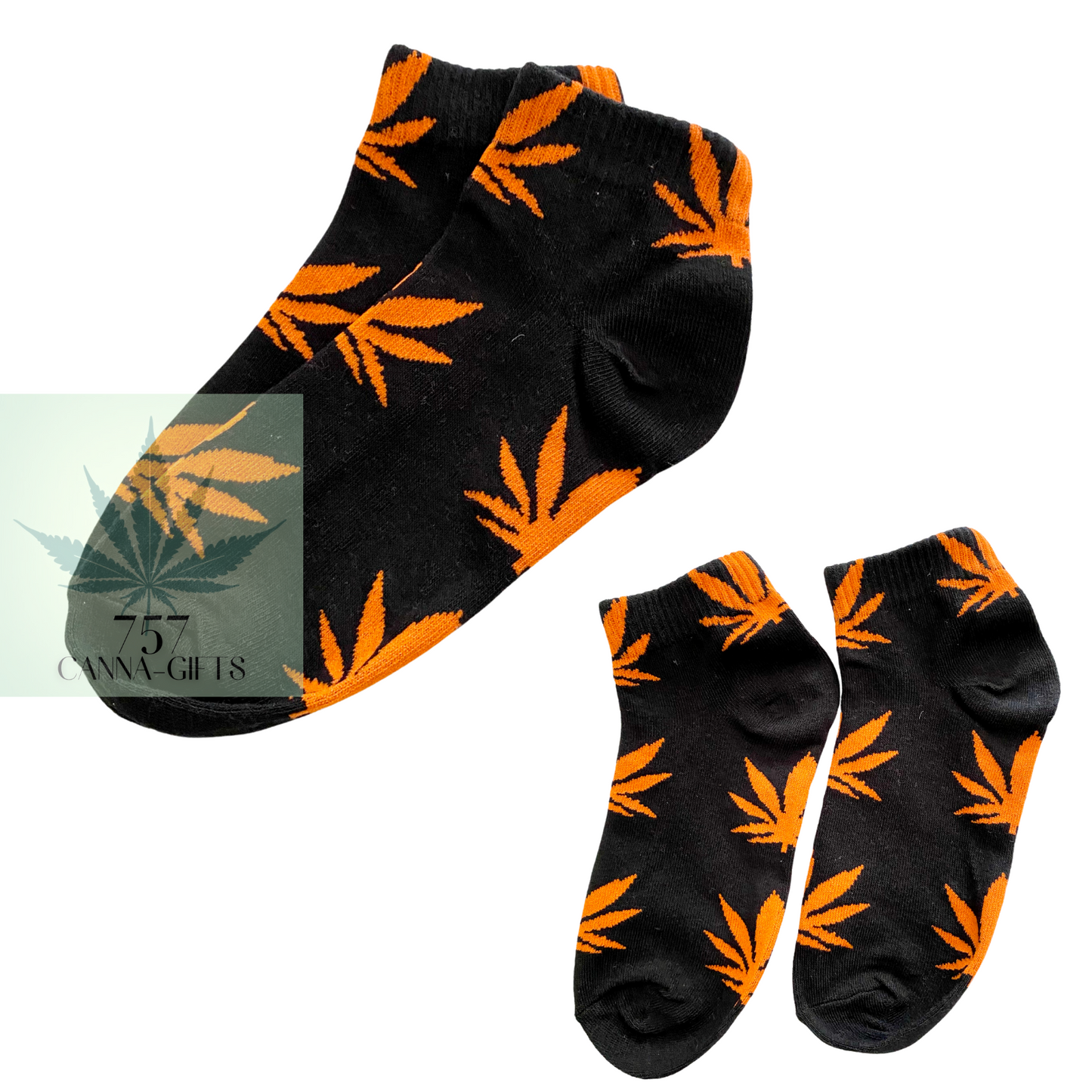 757 Cannagifts Pot Leaf Socks- Crew length, super soft, and fun