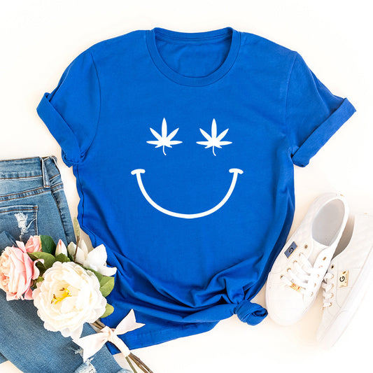 Women's Canna-Leaf Smiley T-Shirt