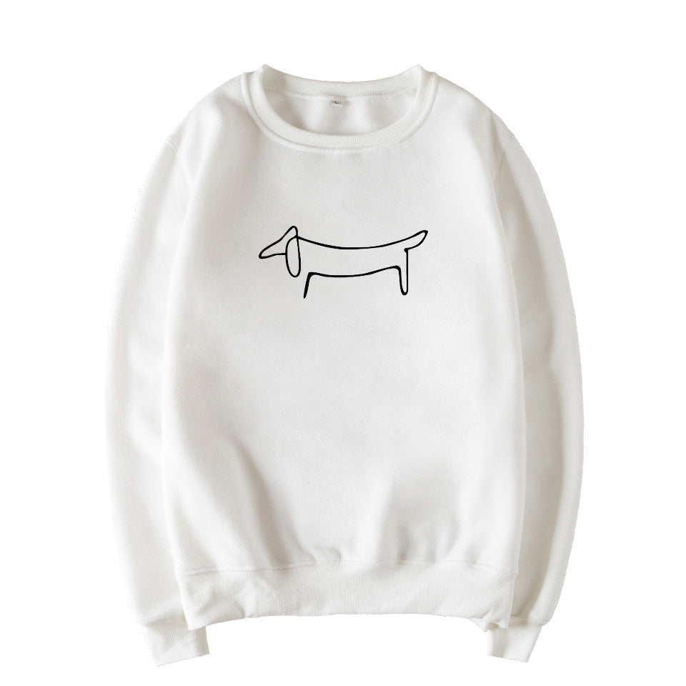 Picasso Dachshund Doodle Plush Crew neck Sweatshirt