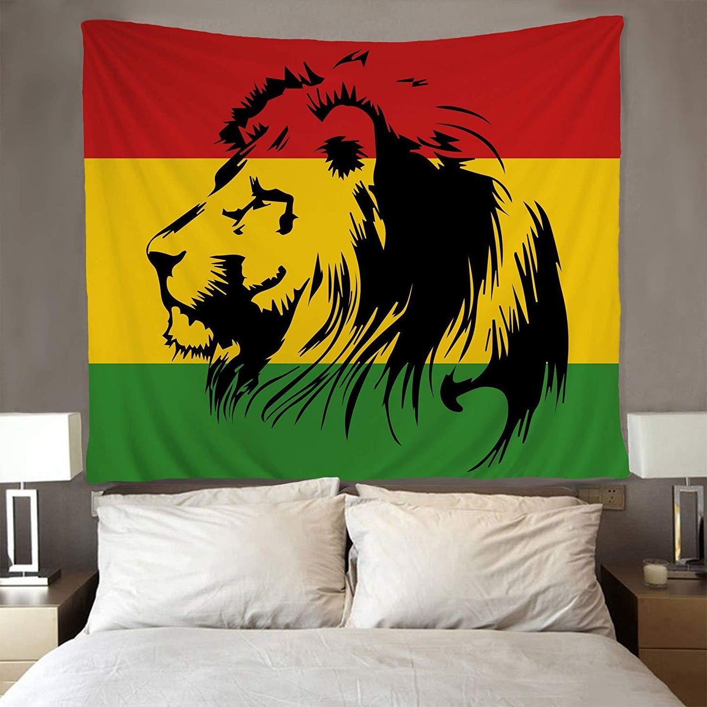 Reggae Flag Lion Tapestry Art Wall Hanging