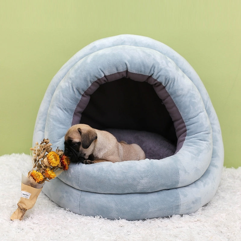 Plush Cuddle Cave Dog Bed