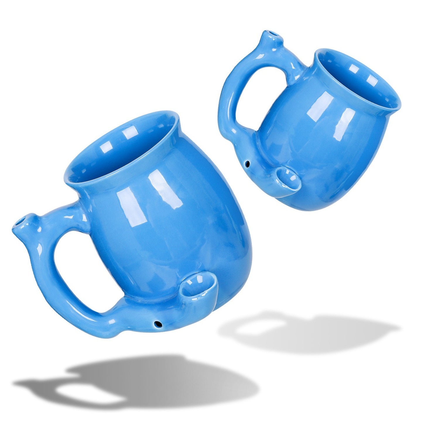 Small Blue Ceramic Wake and Bake Coffee Mug