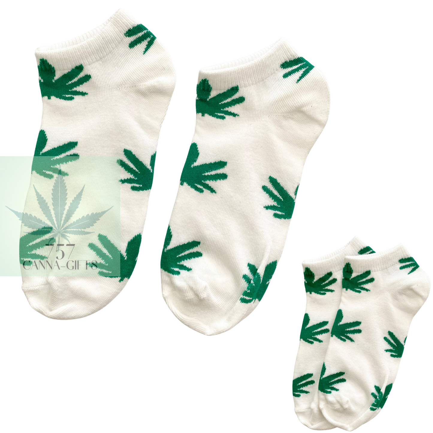 757 Cannagifts Pot Leaf Socks- Crew length, super soft, and fun