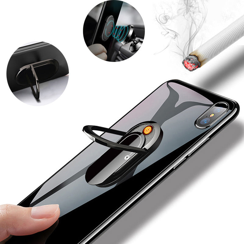 2 In 1 Portable USB Plasma Lighter & Multi-function Phone Holder