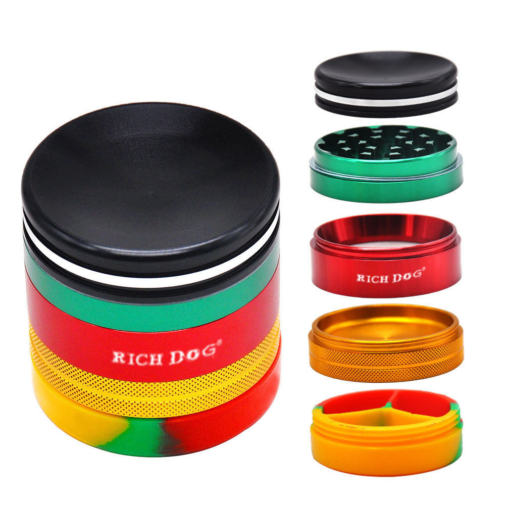 Rasta Zinc Alloy Diameter 63mm Four-layer Herb Grinder