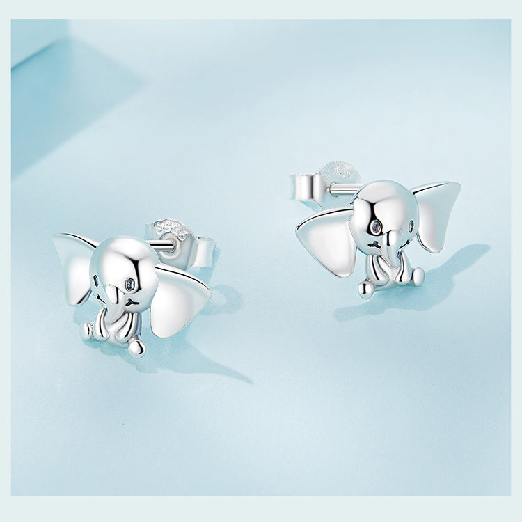 Sterling Silver Dachshund Shaped Earrings