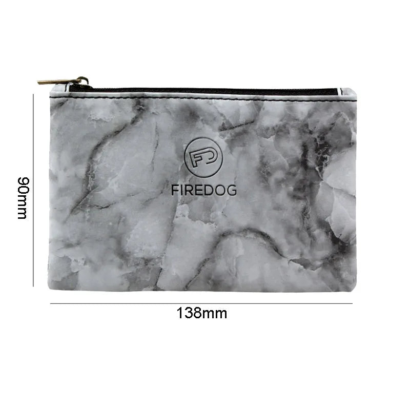 Firedog PU Vegan Leather Marble Print Smellproof Pouch