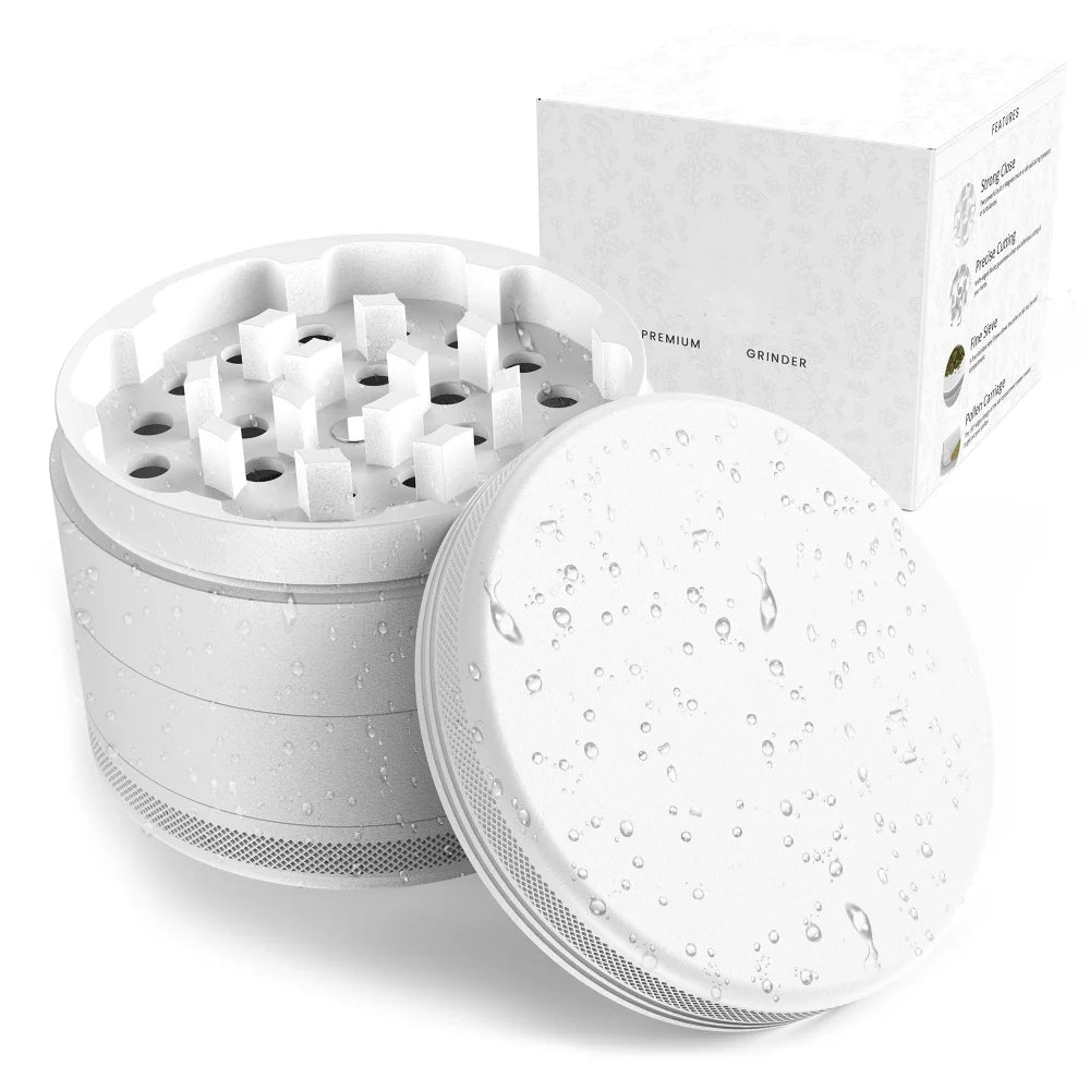 White Nonstick Ceramic Coating Metal Grinder-4 Layers 2 Sizes available)