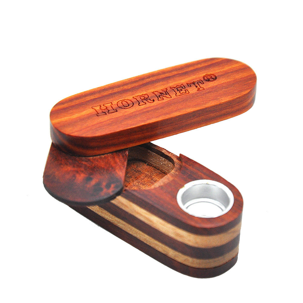 Rotating Wooden Fluted Double Layer Small Pipe, Easy To Carry