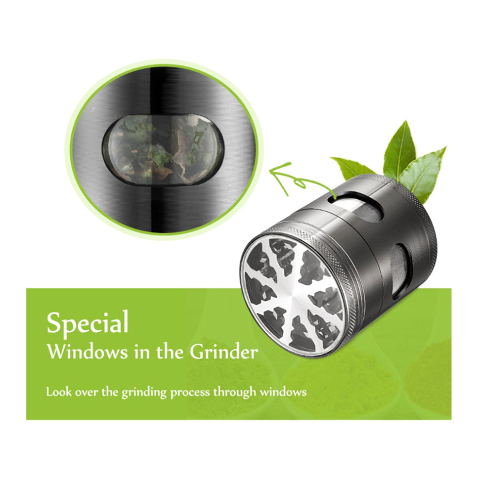 4-Layer Multi-functional Herb Grinder with Optional Side Pour