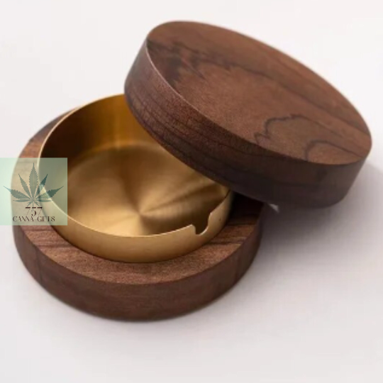 Covered Ashtray/Coaster- Walnut & Stainless Steel