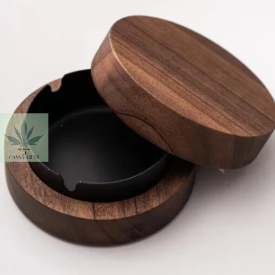 Covered Ashtray/Coaster- Walnut & Stainless Steel