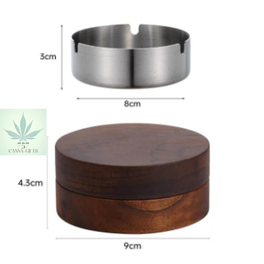 Covered Ashtray/Coaster- Walnut & Stainless Steel